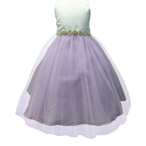 Petite Adele Little Girls Lilac Satin Tulle Rhinestone Flower Girl Dress 2T-6 - SophiasStyle.com